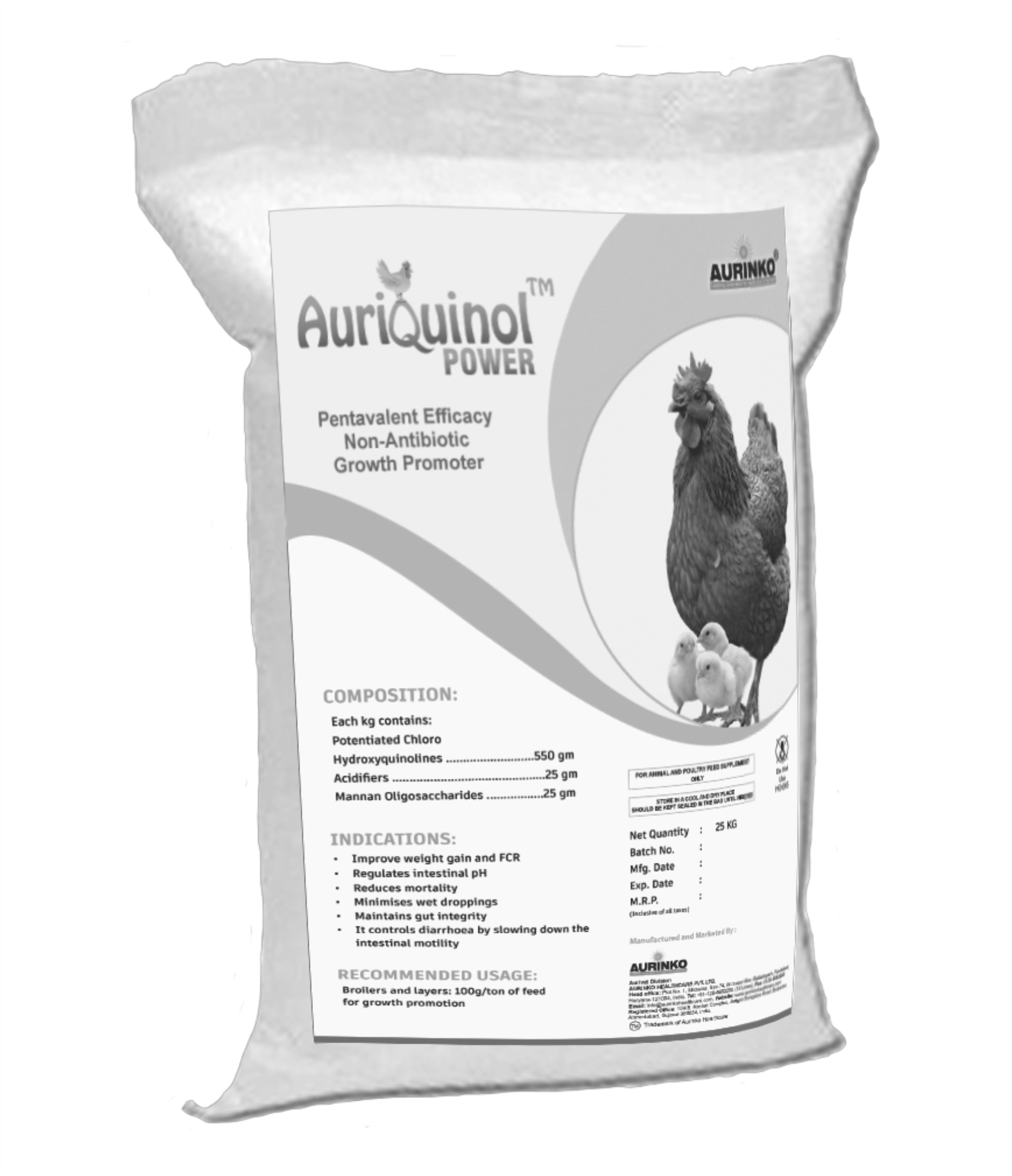 Auriquinol power-Pentavalent Efficacy Non-Antibiotic Growth Promoter